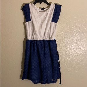 White and blue dress
